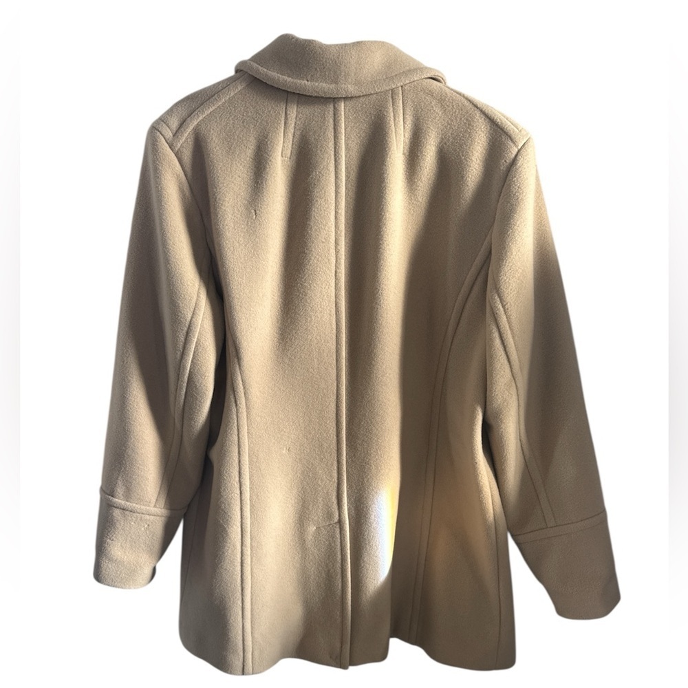 Marvin Richards Women's Tan Pea Coat sz: XL - Picture 6 of 8